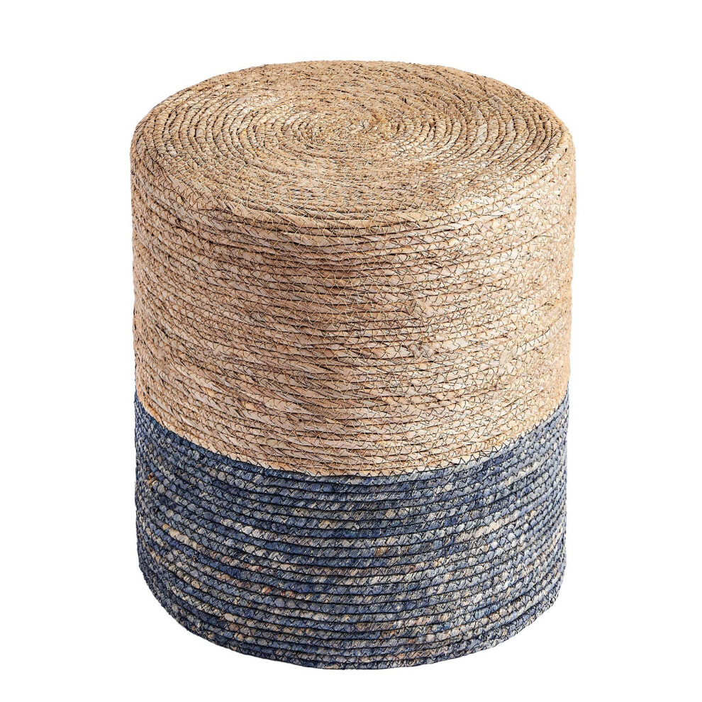 Pouf rond en jonc de mer naturel Wimarsbon tiss        la main