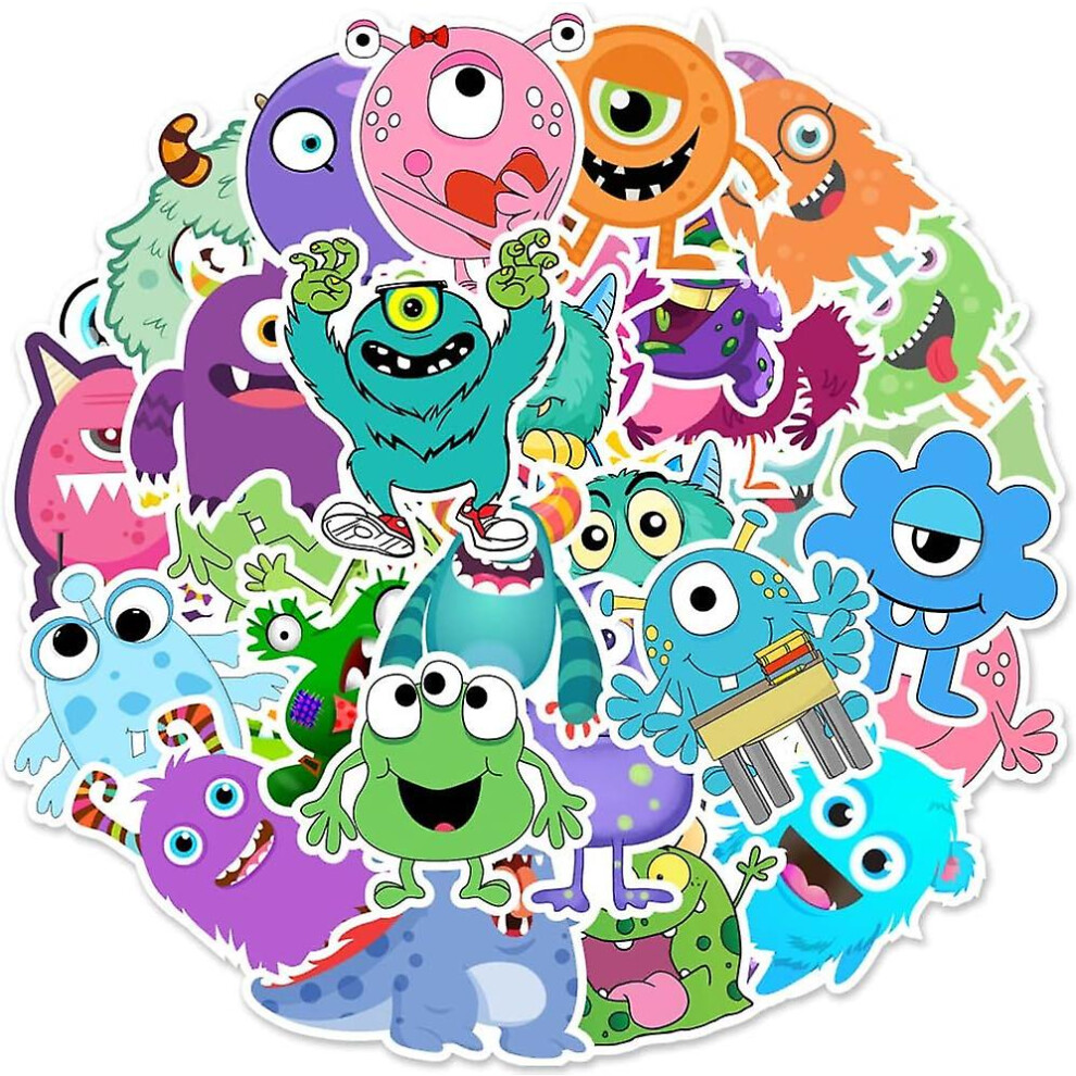 Konhill (As Show, One Size) 50Pcs Cute Stickers For Water Bottle, Laptop For Kids Teens Adults Vinyl Aesthetic Waterproof Stickers For Mirrors, Luggage, Bic