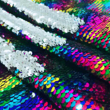 DUOBAO Knnettv paljettikangas, The Yard Vihrest mustaan ??Flip Sequins Mermaid Knnettvt kaksivriset ompelusarjakankaat tee-se-itse