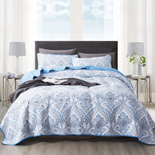 NEWLAKE puuvillainen pivpeite peittosarjat - Knnettv tilkkupllinen setti Sininen Classic Royal Pattern Queen Size