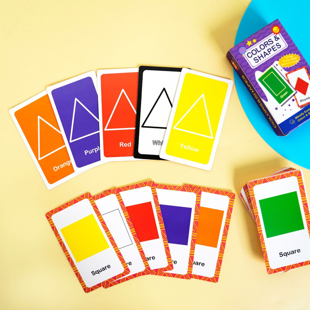 (Color graphics) Children's early childhood flash card Flash Cards Learn words shapes color numbers English letter cards