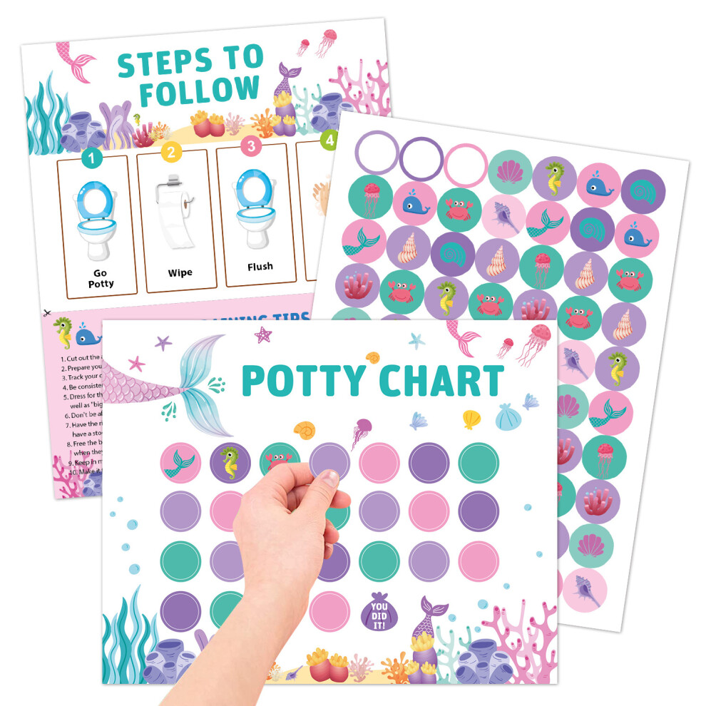 (Toilet sticker mermaid) Children's training reward sticker chart boy girl