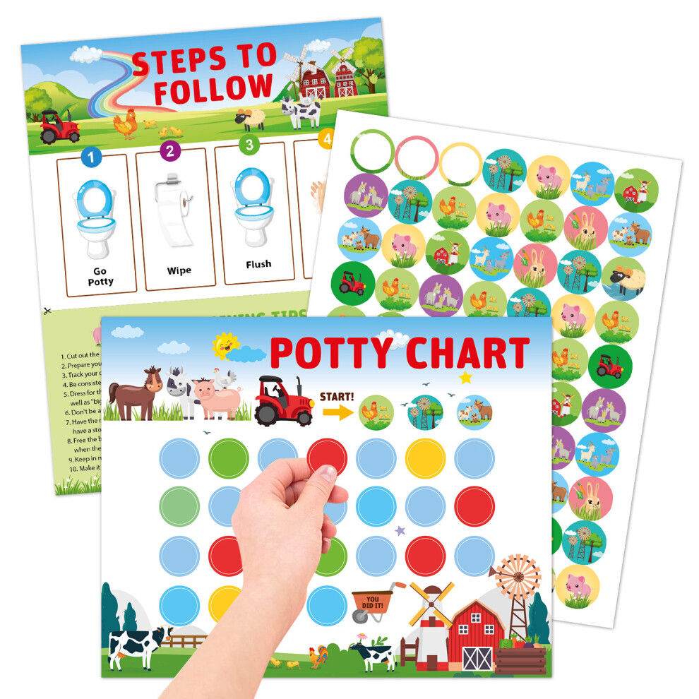 (Toilet stickers farm) Children's training reward sticker chart boy girl