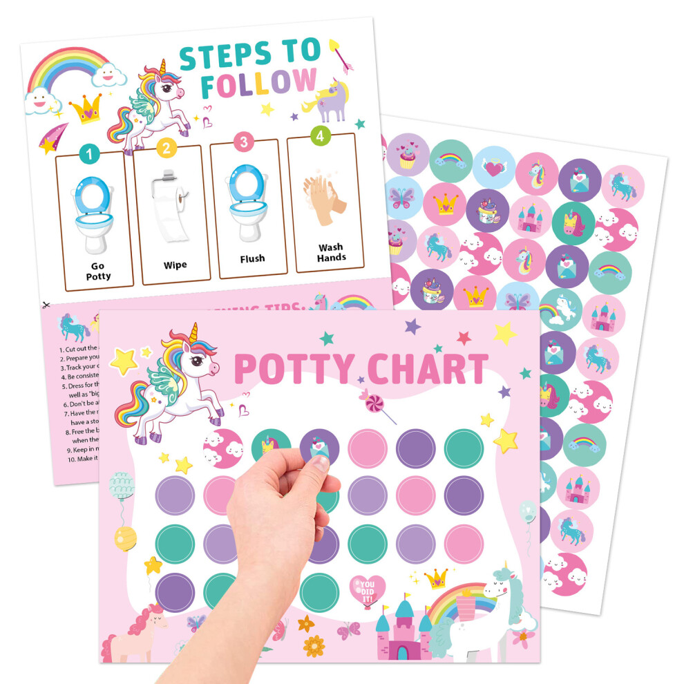 (Toilet sticker unicorn) Children's training reward sticker chart boy girl