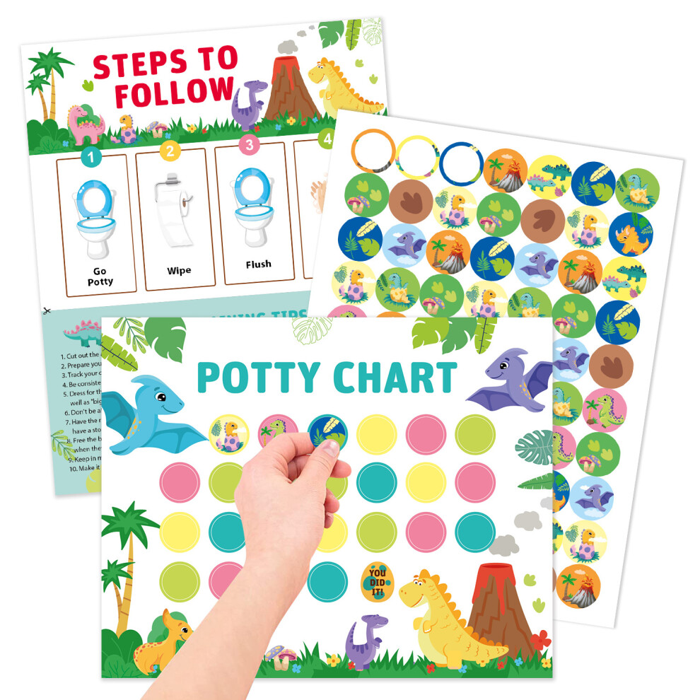 (Toilet sticker dinosaur) Children's training reward sticker chart boy girl