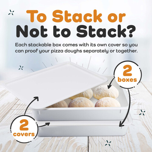 GSM Brands Caixa de prova de massa de pizza - bandejas de qualidade comercial empilh   vel com capas (17,25 x 13 polegadas) - 2 bandejas e 2 capas 1