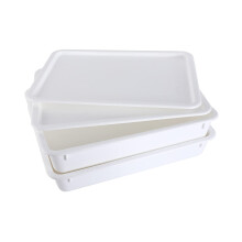 GSM Brands Pizzadeegrijsdoos - Stapelbare commerci   le kwaliteitsschalen met deksels (17,25 x 13 inch) - 2 schalen en 2 deksels