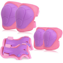 Kinder-Schutzausrstung, Knieschtzer, Ellenbogenschtzer mit Handgelenkschtzern fr Rollschuhlaufen, Radfahren, Skateboard, Fahrrad, Roller, Roller