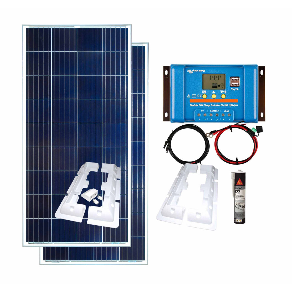Victron 300W Solar Panel Kit Battery Charge Pwm Controller Brackets Sikaflex K5 673658478714