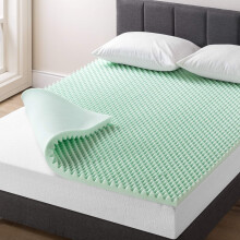 Beste prijs Matras 2 Inch Egg Crate Memory Foam Matrastopper met kalmerende Alo   -infusie, CertiPUR-US gecertificeerd, Twin Green