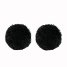 LAVALIER WINT MUFF 2 pachet microfon de vnt de vnt 0,2/0,4 inch blanuri lav parbriz ecran rezistent la vnt (0,2 inci negru)