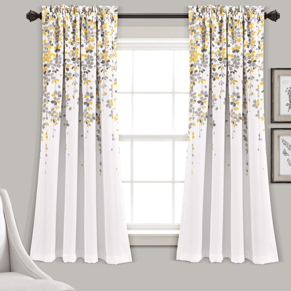 Ppiges Dekor Lush Decor Weeping Flower Room Darkening Window Curtain Panel Pair Ye