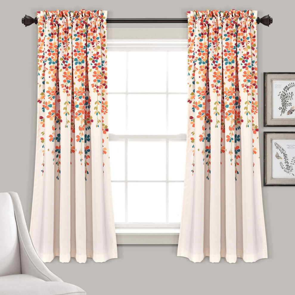 Ppiges Dekor Lush Decor Weeping Flower Room Darkening Window Curtain Panel Pair Tu