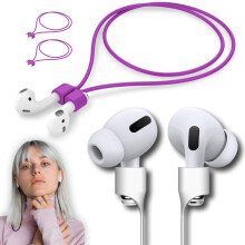 Ultra Strong Magnetic Airpod Pro Strap Anti-Lost Cord Cordon Sports Lonyard compatible avec AirPods 3e 2nd Generation Pro 3 2 1 (3 violet)