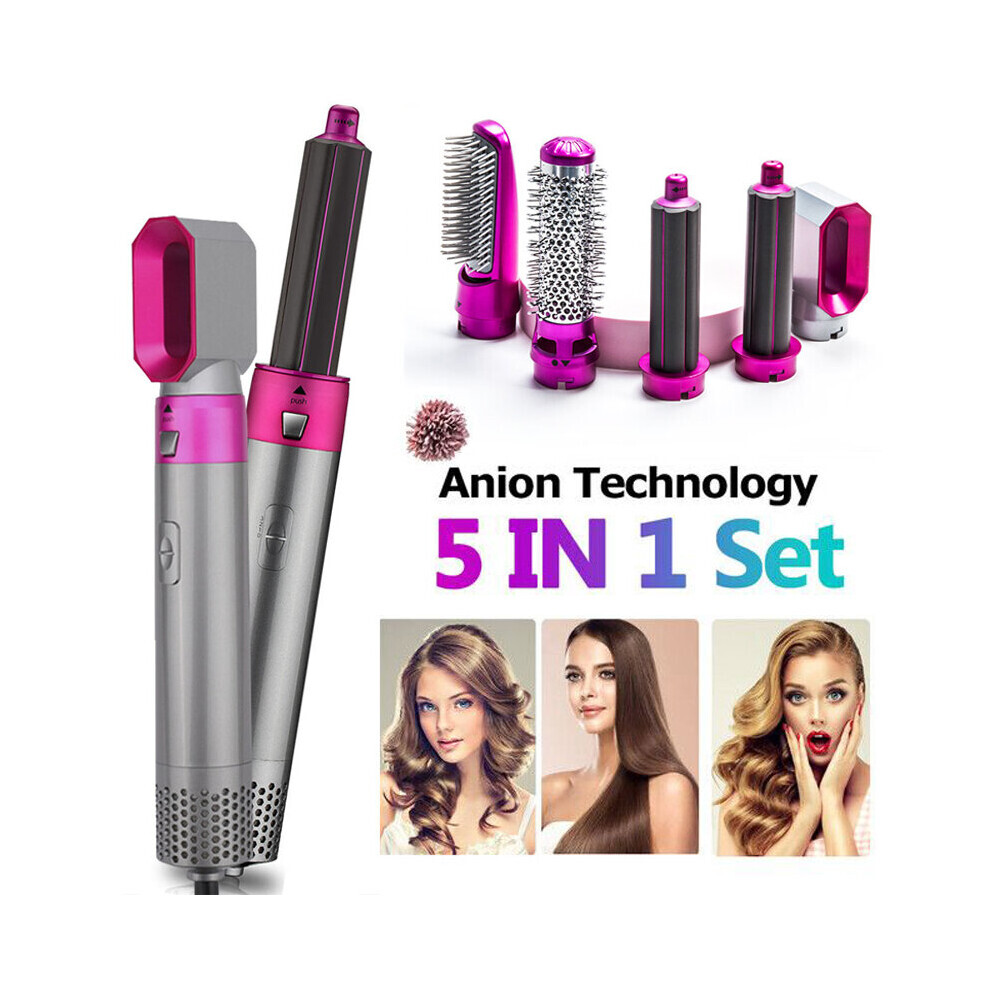 (Hair Styler Set) (Hair Styler Set) 5-In-1 Hot Air Brush Hair Curler Set
