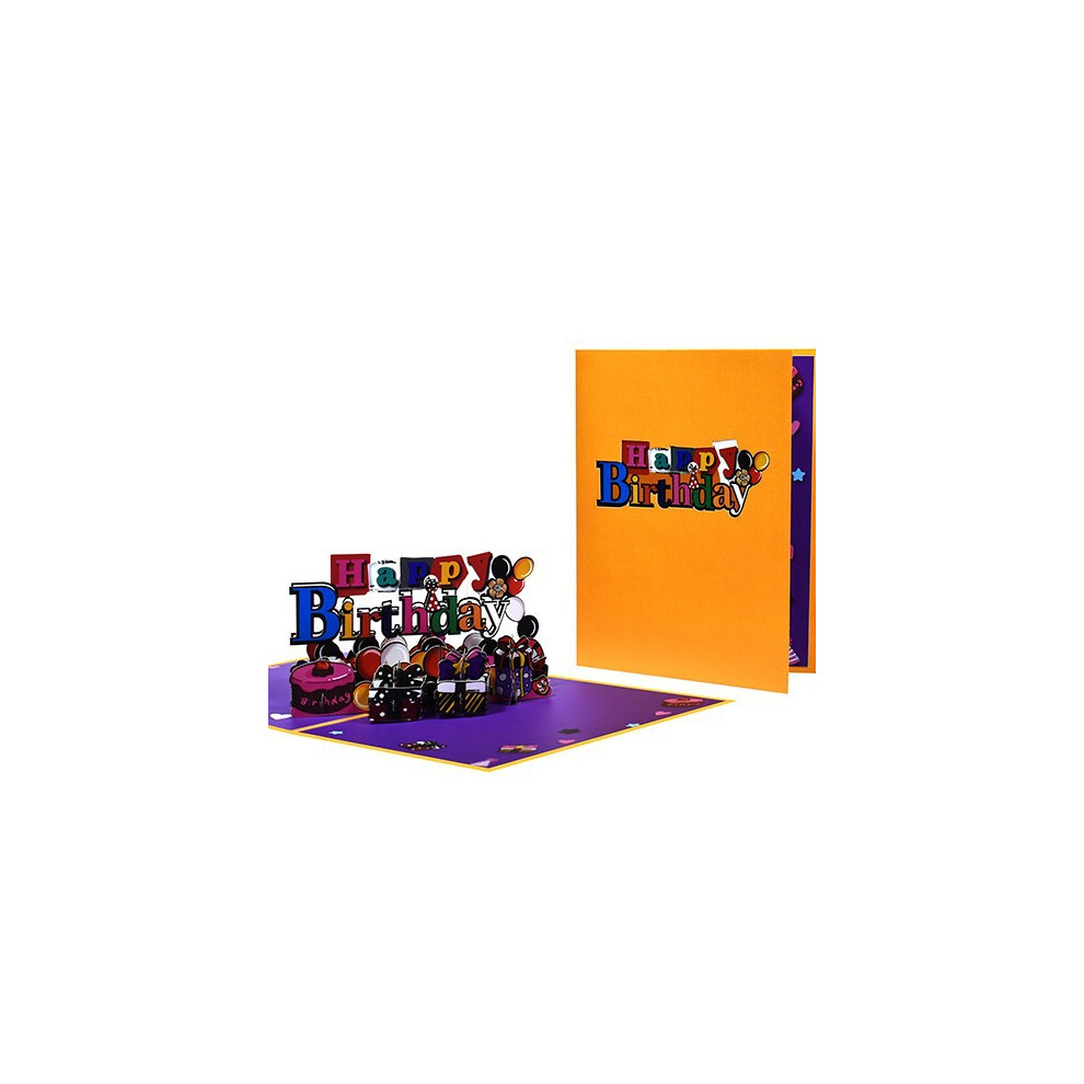 (German Birthday-English) Birthday three-dimensional greeting card HAPPY BIRTHDAY handmade paper carving universal birthday card