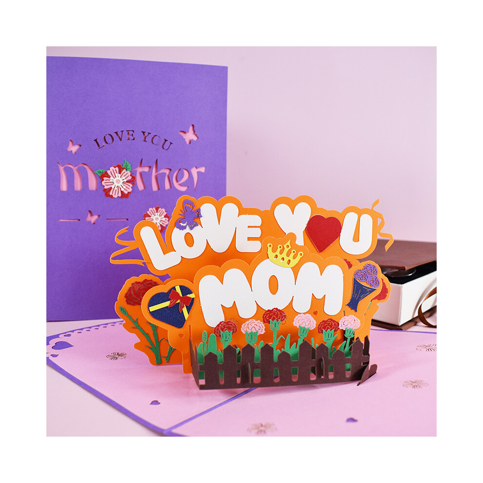 (Lovemom) Happy Mother's Day greeting card 3D three-dimensional creative holiday blessing card