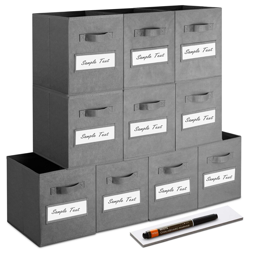 Artsdi Lot de 10 cubes de rangement pliables en tissu avec