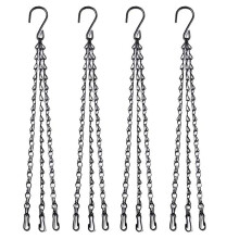 HHTHH 4pcs Correntes Pretas de 22 polegadas para Cestos Pendentes com Ganchos
