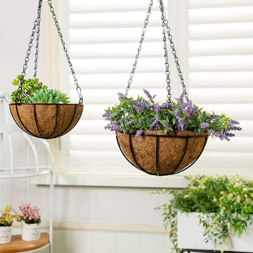 HHTHH 4pcs Corrente de Cesta Suspensa Preta de 18 Polegadas com Ganchos para Plantas e Lanternas 2