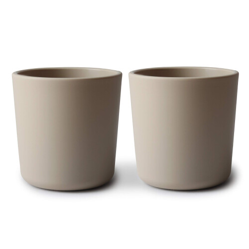 Mushie Dinnerware Cups For Kids | Fabricat n Danemarca Set de 2 (Vanilie)