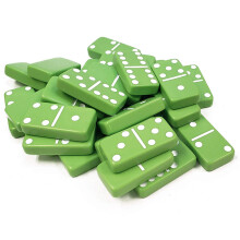 Marion Domino Double 6 Lime Green Jumbo Tournament Professional Velikost s spinnery v elegantnm cernm sametovm pouzdre.