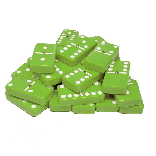 Marion Domino Double 6 Λάιμ Πράσινο Jumbo Επαγγελματικό με Στρόφιλες σε Μαύρη Βελούδινη Θήκη. 2