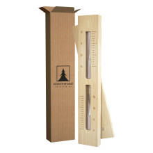 Northwood Sauna - Sauna Sand Timer - H?ndlavet af finsk fyrretr? - V?gmonteret roterende 15-minutters timeglas med hvidt sand