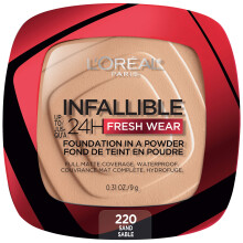 L'Oreal Paris Makeup Infallible Fresh Wear Foundation σε Πούδρα, 24 ώρες, Αδιάβροχο, Άμμος, 0.31 oz.