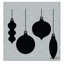 Stencil1 Winter Christmas Stencils (Holiday Ornamenter Stencil 5.75 """" X 6 """")