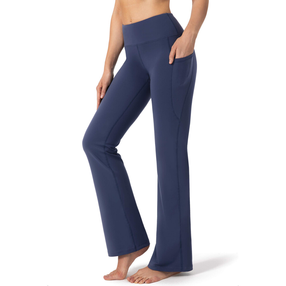 28303234 Pantalon de yoga bootcut pour femme avec coutures int   rieures, long, taille haute, coupe bootleg