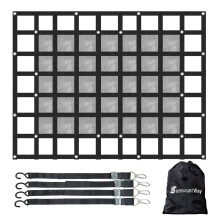 Surmountway Tålig Lastnät med Nät (72" x 57"), 1100LBS Kapacitet, Justerbara Spännbucklor & S-Krokar för Lastbilar