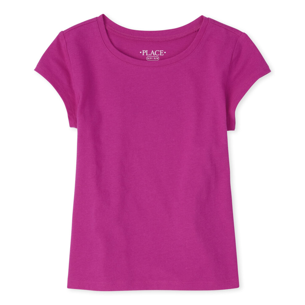 The childrens Place girls Short Sleeve Basic Layering T-Shirt Aurora