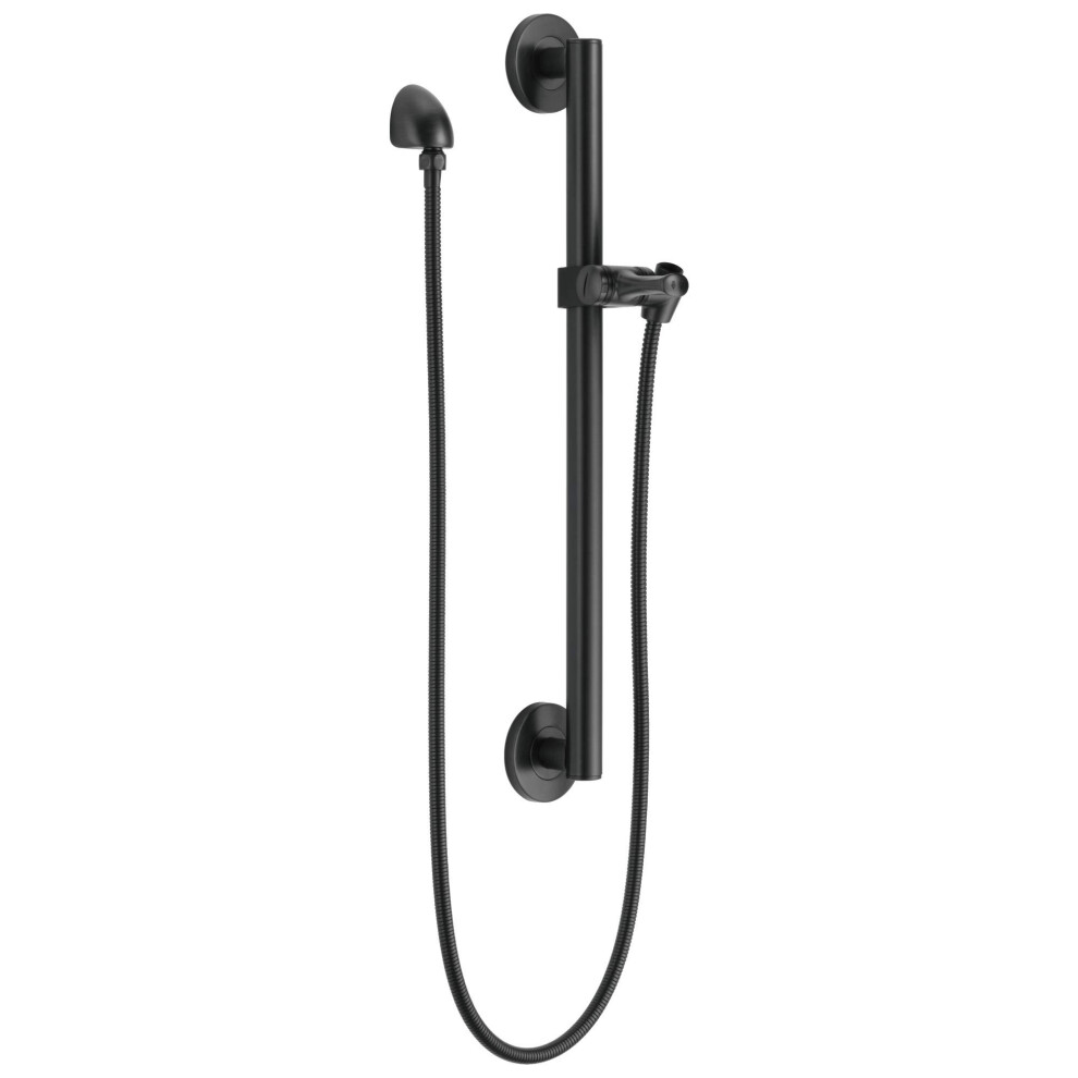 Kraan Black Delta Faucet 51600-Bl Adjustable Slide Bar & Grab Bar Assembly With Elbow Handshower, Matte
