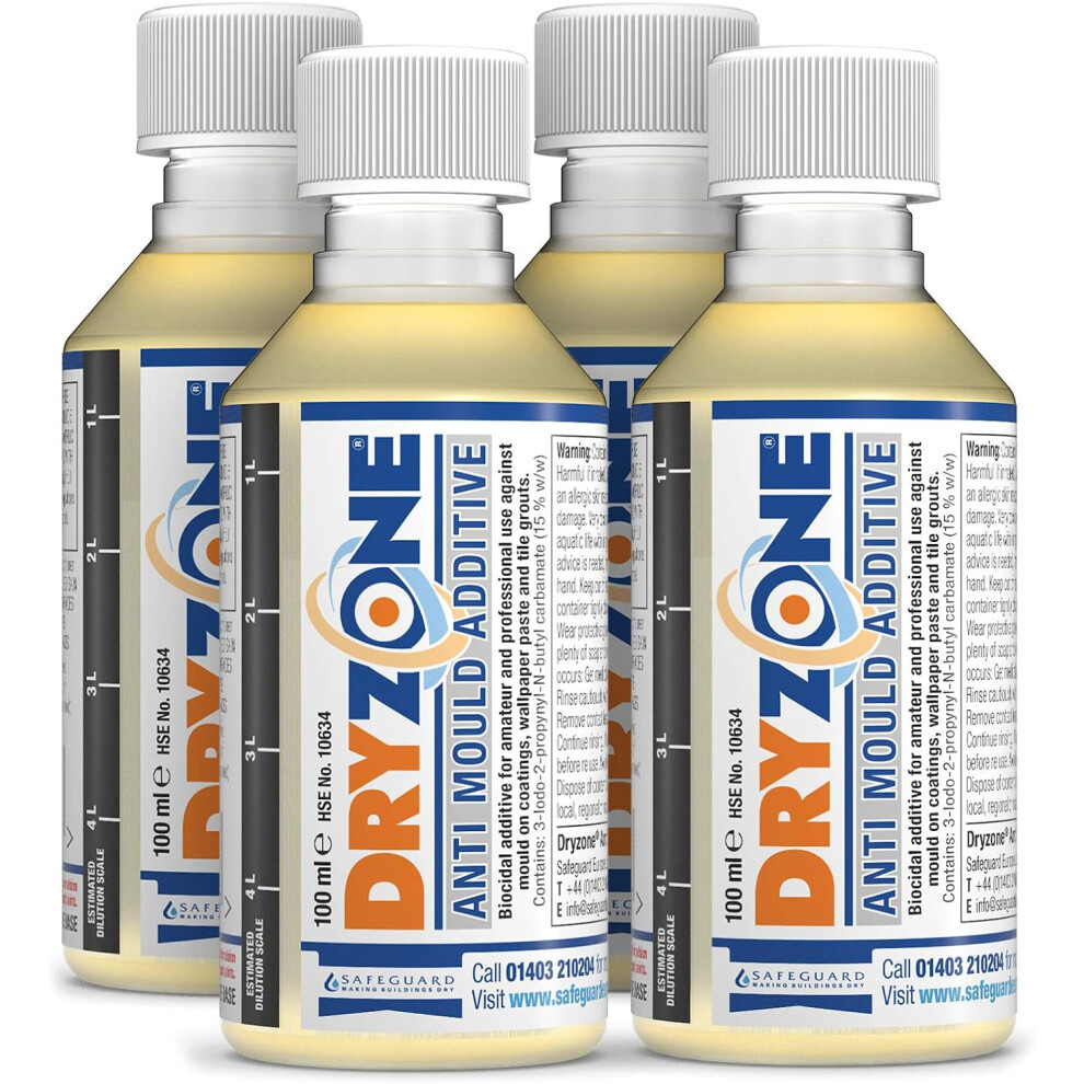 Dryzone Anti-Mould Paint Additive 100Ml Packs 4 Pack