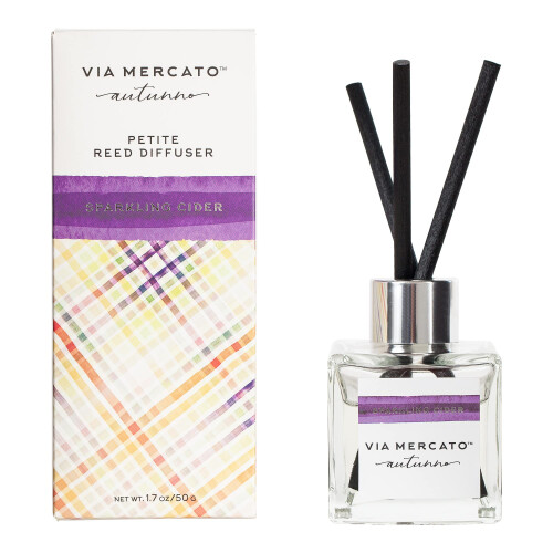 Via Mercato European Soaps 25114SC Autunno Petite Reed Diffuser Mousserende Cider Diffuser 1,7 Ounce