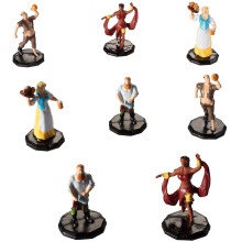 Monster Townsfolk mini fantziafigurk - 8 db, kzzel festett kocsmai dolgozk, nem jtkos karakteru NPC miniaturk - 1"""" hatszgletu, kompatibilis