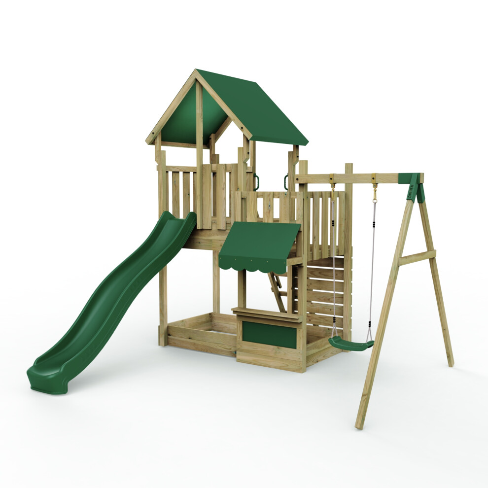 Rebo (Single Shop) Modular Wooden Climbing Frame Adventure Playset - M3