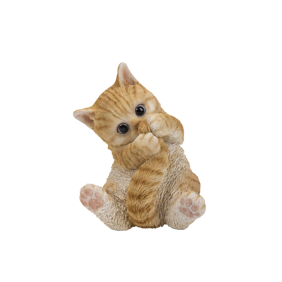Hi-Line Gift Ltd. Oranje Tabby Kitten Speelt Met Staart-image