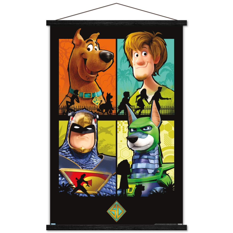 Trends International Scooby Doo Scoob Grid Wandposter, 22375 X 34, Druck Und Schwarzer Aufh Nger Im Paket-image