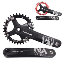 Bucklos MTB 170mm firkantet konisk krumtap 104 BCD Mountain Bike Smal Wide Tooth Chainring 32/34/36/38/40/42T Enkelthastighedsrunde/oval k?deh?de