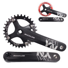 Bucklos MTB 170mm firkantet konisk krumtap 104 BCD Mountain Bike Smal Wide Tooth Chainring 32/34/36/38/40/42T Enkelthastighedsrunde/oval k?deh?de