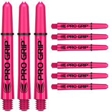 Target Darts 3 x Sets of Pink Pro grip Shaft Short - 9 in Total