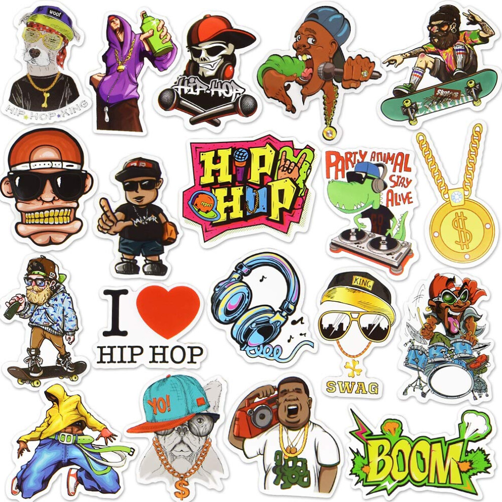 Hip Hop Stickers For Laptop Hip Hop Stickers For Water Bottles Waterproof Cool Hip Hop Stickers Pack 50 Pcs