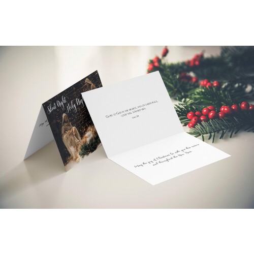 JBH Creations Religious Nativity Christmas Card with Scripture - Pack 2