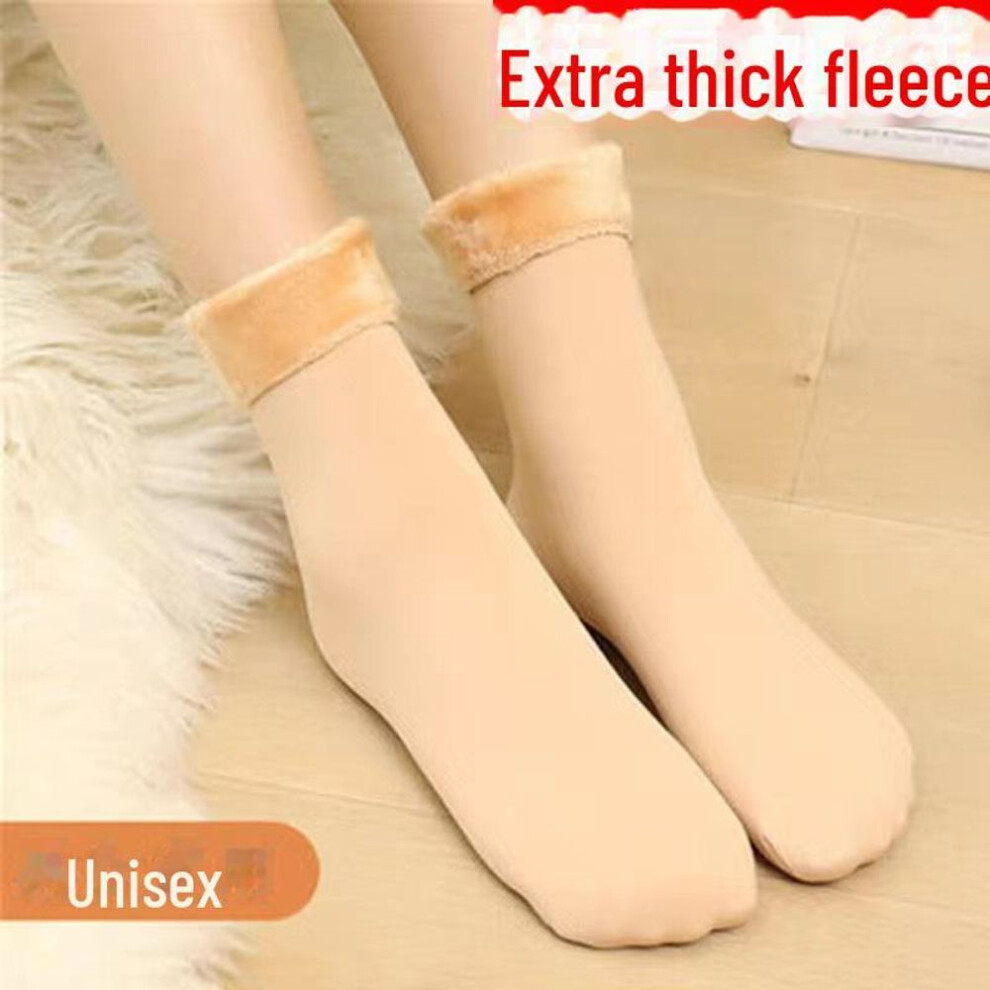 (as the picture, M) Winter Plus Velvet Floor Socks for Women, Thick and Self-Heating, Mid-Tube Design for Cold Protection. Unisex Style for Autumn and Winter.