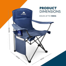 Voyager Folding Camping Chair 2-Pack, Lightweight with Pocket and Drinks Holder,