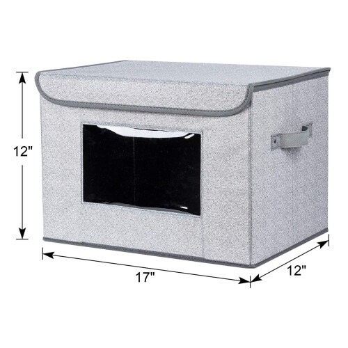 Univivi Fabric Foldable Storage Boxes [4-Pack] Large Collapsible Stack 1