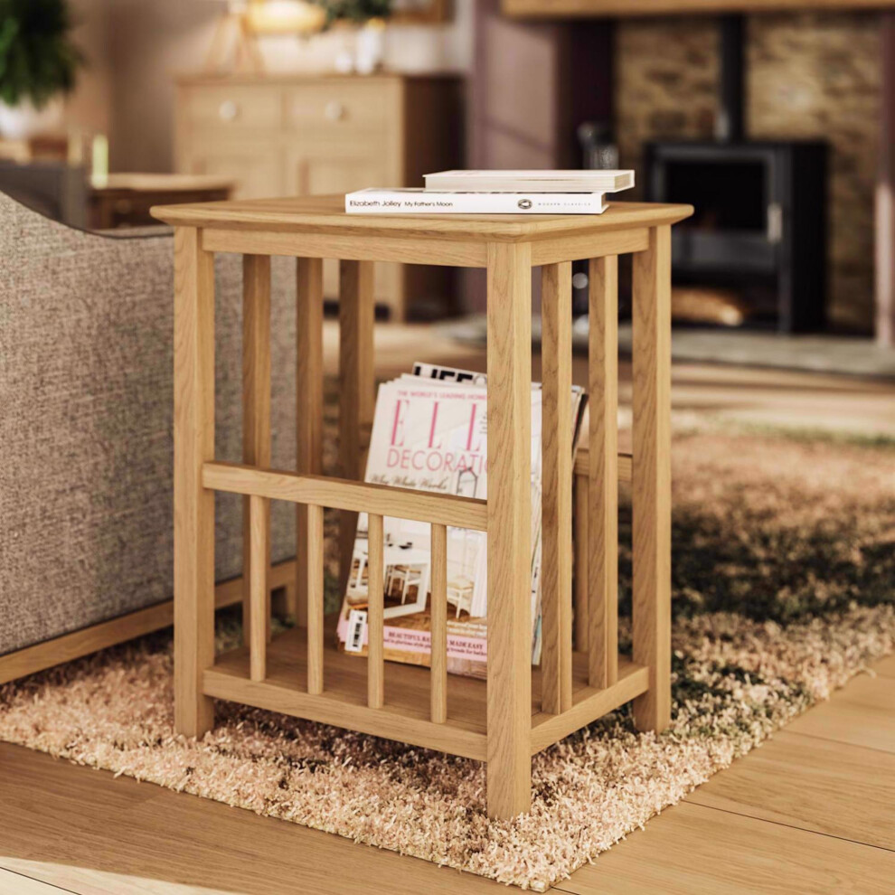 FWStyle Magazine Rack Natural Oak Veneer Assembled
