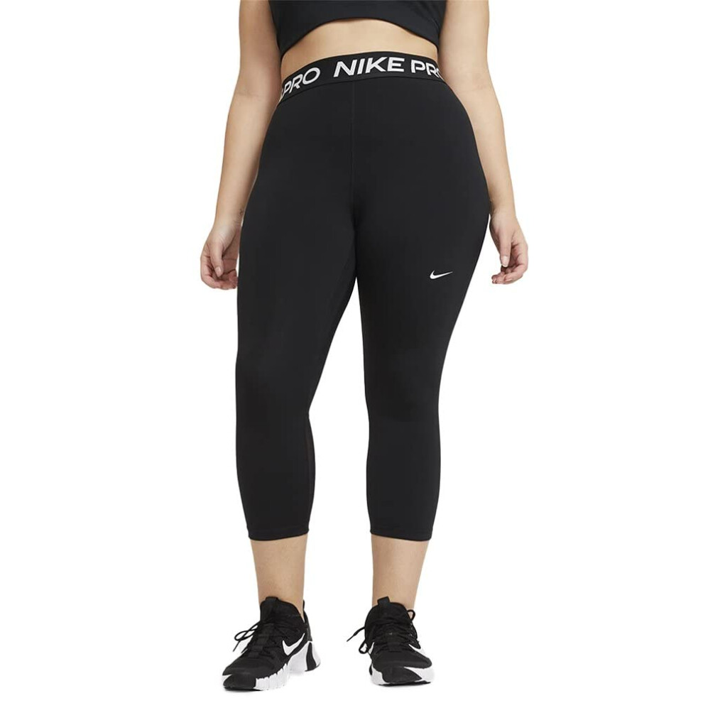 Nike Pro 365 Women's Mid-Rise Crop Leggings  Black/White  Large